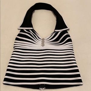 Black and White Halter Top